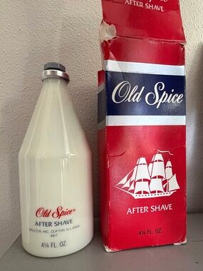 Vintage Old Spice After Shave 4 1/4 Fl Oz Glass Bottle USA